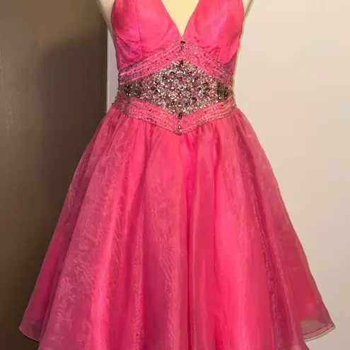 Jasz Couture hot pink halter Prom/homecoming dress