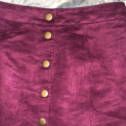 Old Navy  maroon suede-like mini skirt 2