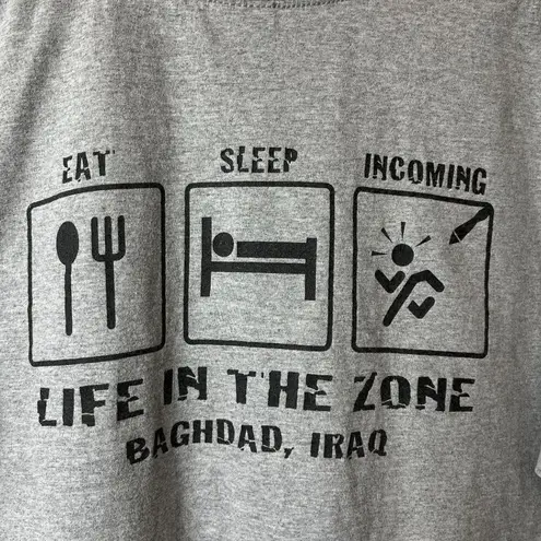 Vintage Y2K Baghdad Iraq T Shirt Gray XL Extra Large Graphic Tee Cotton Solid