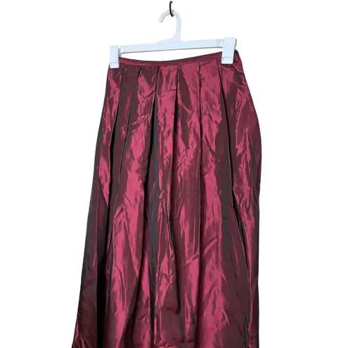 NWT Vintage Tofy Burgundy Maxi Skirt Pleated Long Evening Formal Womens 8 Red