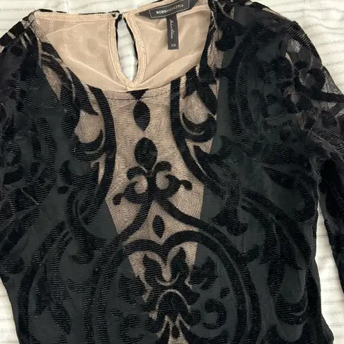 BCBGMAXAZRIA  Velvet peplum top