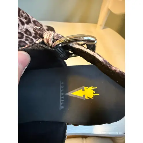 Volatile 6 Leopard Studded Wedge Platform Sandals boho Y2K whimsi anial cheetah Black