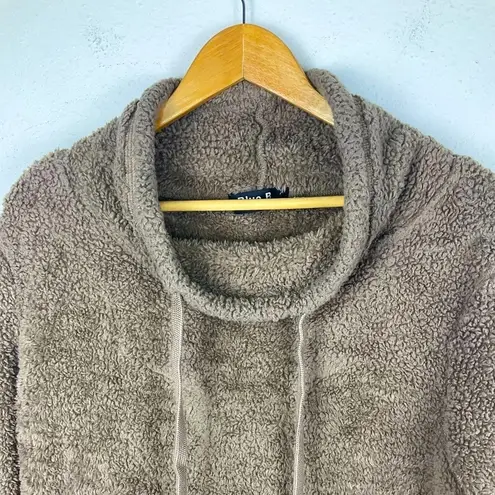 Blue B Tan Brown Funnel Neck Cozy Sherpa Pullover Sweatshirt Size Women's Large