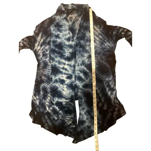 Soft Surroundings blue and white tie-dye open-front cardigan or cover-up, made o