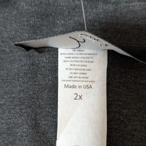 NWT Open Front Cardigan Womens 2X Lagenlook Made In USA Flowy Travel Blue Noir Gray