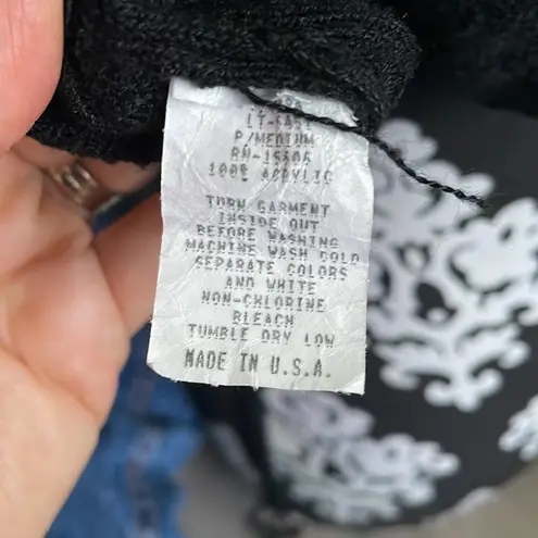 Lord and Taylor Black Knit Short Sleeve Top Size Petite Medium