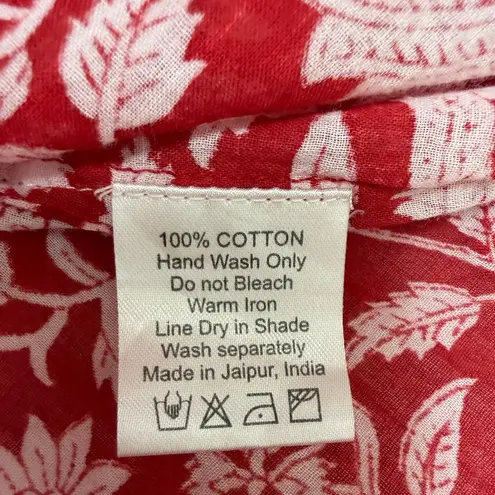 Daughters of India Kyra Mini Dress Balloon Sleeve in Saffron Floral Red Size XS