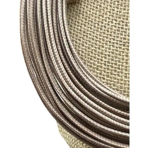 None Multi Strand Cord Straw Necklace Muted Gold Tribal Vacation Chunky Cruise Adj 25