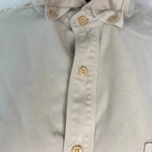 Tommy Bahama  Beige Tan Silk Button Down Blouse Sz Large