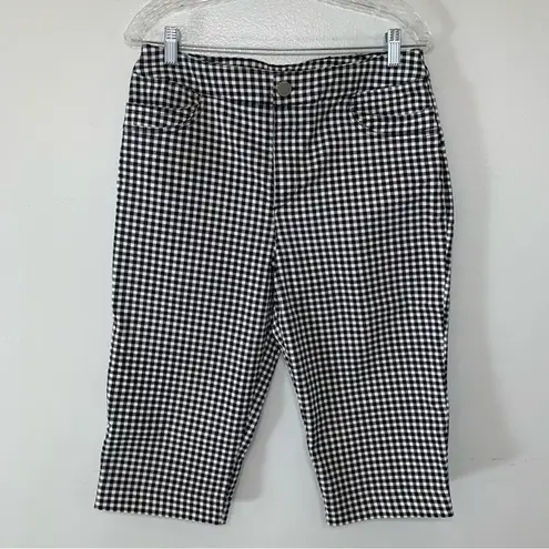 Christopher & Banks Gingham Knee Length Capris Size 6
