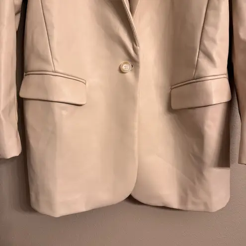 BOA | BECAUSE OF ALICE Leather Blazer Jacket White Size L