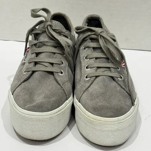 Superga  Chunky Platform Sneakers Suede Grey Women's Size 5 EU 35