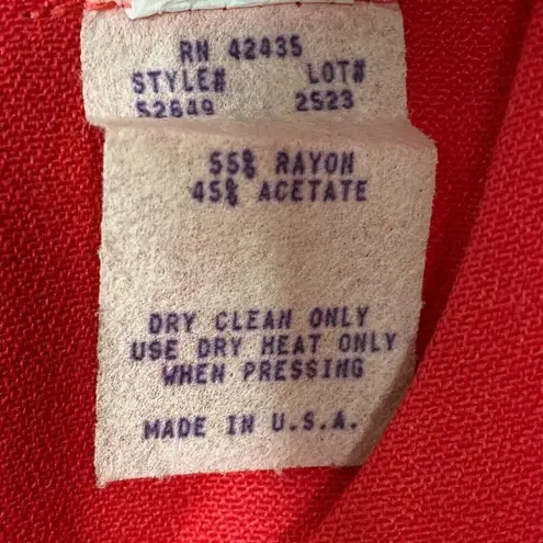 Vintage Dawn Joy Fashions Womens Red Dress Shoulder Pads Made USA Small (S) ✨