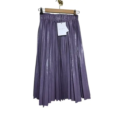 NWT BURU Faux Croc Midi Skirt in Lilac Sz. XS/S Purple