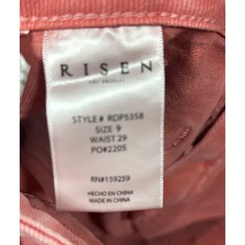 Risen Jeans Womens 9/29 Coral Pink Flare Denim Pants Stretch Casual Size undefined