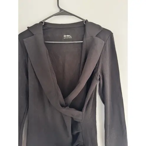 NWT OGL Collared Surplice Top ProWarm Eco Mousse Black Size Medium