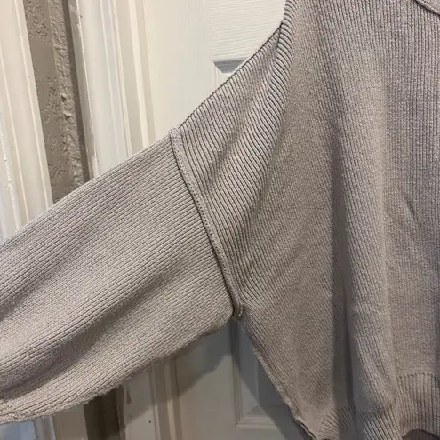 Urban Daizy Women's Gray Ribbed Knit Pullover Poncho Sweater Dolman Sleeve Large