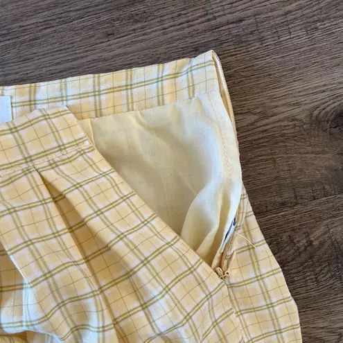 Cali 1850 | High Waisted Plaid Pleated Mini Skirt Yellow sz XS