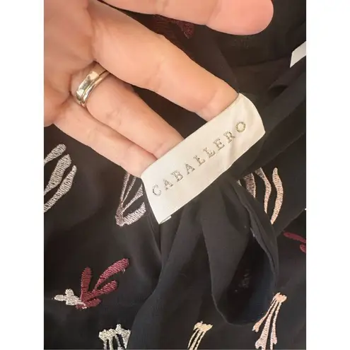 Caballero Coral Reef Dress Peek A Boo Shoulders Maxi Size Medium Black