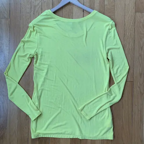 BCBGMAXAZRIA Emi Longsleeve Top Chartreuse XS