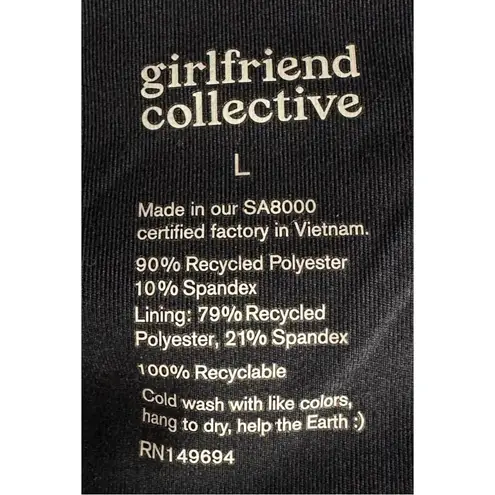 Girlfriend Collective UPF 50+ Naomi Workout Dress Unitard Black Large