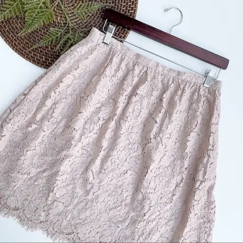 Jenny Yoo Womens Skirt Tan Lace Scallop Hem Size 12