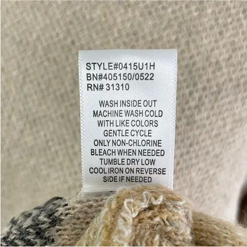 Fortune + Ivy Striped Open Front Long Cardigan Grey Brown Pink Size Medium