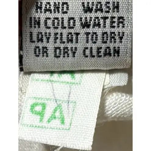 Vintage Sleeveless Top Size XL Beige White Boho Fringe Beads Western Festival Tan