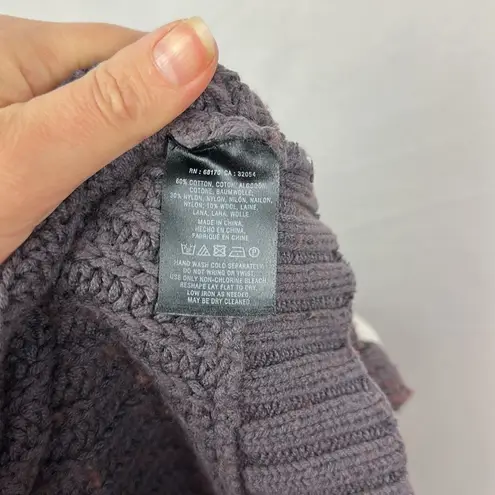 Moth Anthropologie chunky knit cowl neck oversized sweater size medium Gray