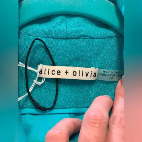 Alice + Olivia  Women's Turquoise Oversized Blazer.  Size-Small