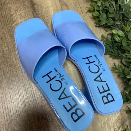 Beach By Matisse Wade Ocean Blue Women's Slip On Jelly Heeled Sandal Size 8 M