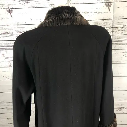 JAD Vintage wool coat with Cheetah fur collar and cuffs. Size 8