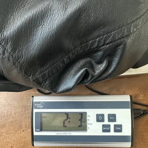 Vintage Middlebrook Park Genuine Leather‎ Hooded Jacket Drawstring Black Large