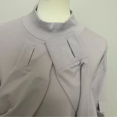 All In Motion Sweatshirt French Terry Cargo Pocket Thumbholes Mock Neck Cropped