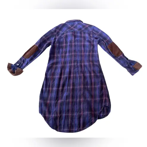 KAVU Jurnee Purple Flannel Plaid Long Sleeve Corduroy Gorpcore Outdoor Dress