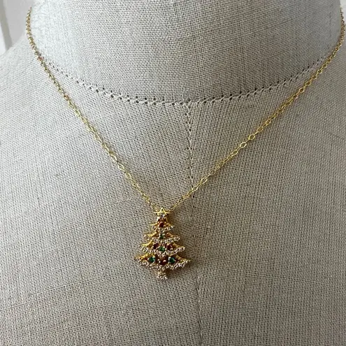 Giani Bernini 18K Gold Over Sterling Silver Christmas Tree Necklace