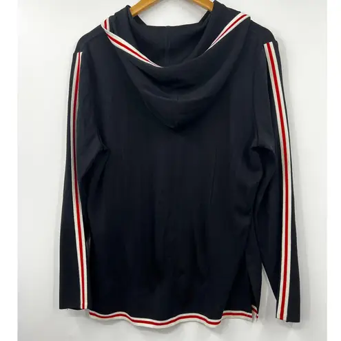 Misook Sweater Full Zip Up Knit Cardigan Hoodie Stretch Black Size M Size M