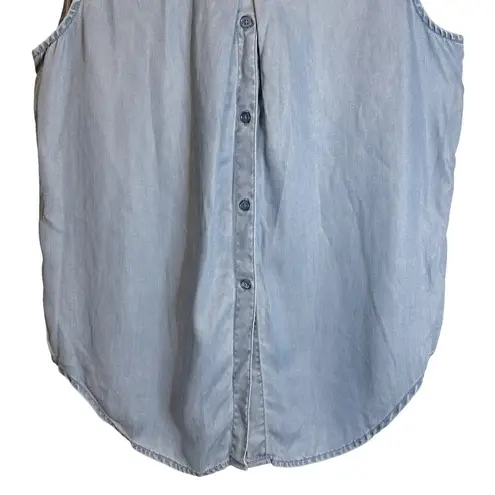 NYDJ Not Your Daughter’s Jeans Vara Indigo Sleeveless Chambray Top MCHM3463 XS