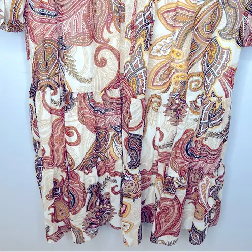 Julia Jordan Floral Print Long Sleeve Tiered Chiffon Midi Dress Size 2