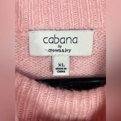 Crown & Ivy Cabana by  Women’s Oversized Sweater XL Baby Pink Mock Turtleneck XL thumbnail 7