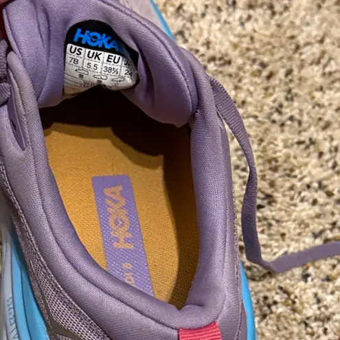 Hoka Women’s Bondi 8 Running Shoes Size 7B Turquoise Purple Cushioned Sneakers