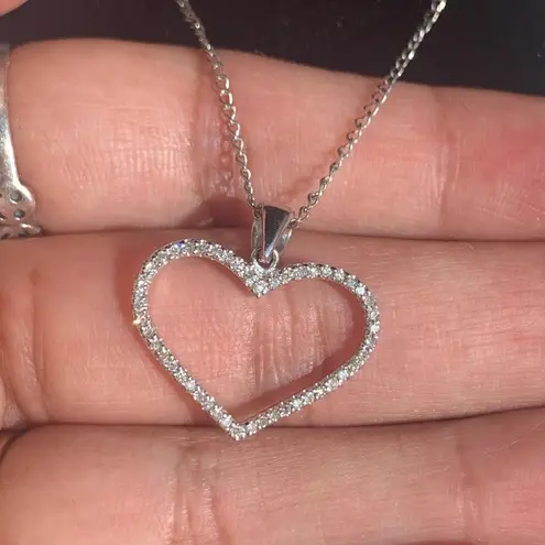 14k gold heart charm with sterling silver chain