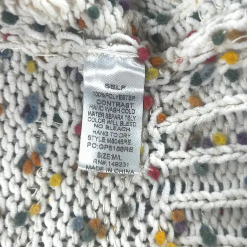 Kori America Women's Cream Confetti Knit Turtleneck Pullover Sweater M/L