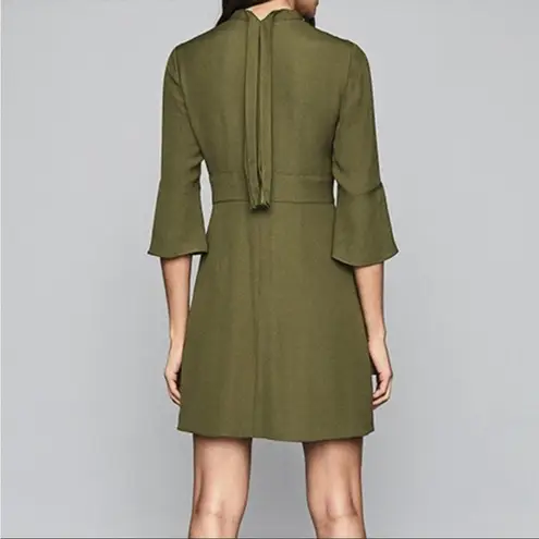 Reiss NWT NEW Cora Khaki Olive Green Structured Mini dress