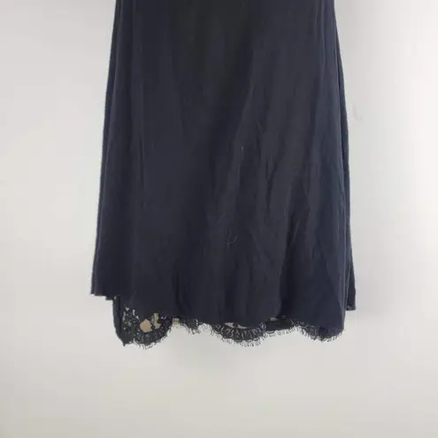 Bailey 44 Sleeveless Fit And Flare Dress Lace Trim Stretch Black Size M