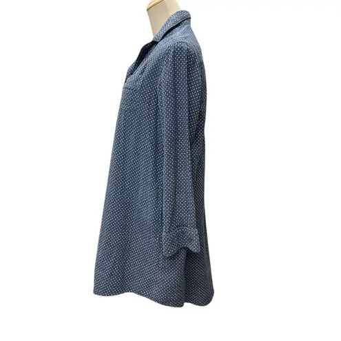 Levi's  x Target Chambray Dot Woven Sleep Shirt Shirtdress Sz M Blue with Pockets