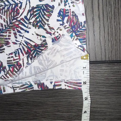 Coolibar | Oceanside UPF 50+ Tunic 3/4 Sleeve Dress in Magnolia Pink Beach Leaf White Size M