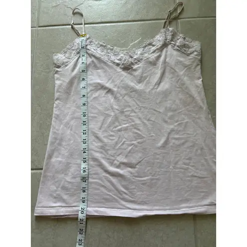 Old Navy Vintage  Cami Womens Large‎ Pink Knit Lace Trim Layering 90s Y2K Preppy