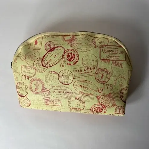 Ipsy World Traveler Passport Stamp Makeup Travel Bag Yellow