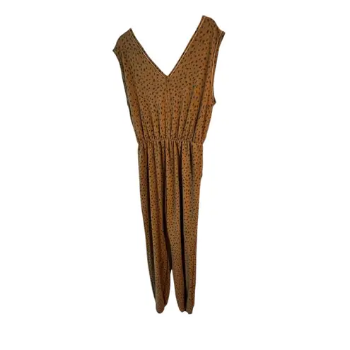 Bucketlist Brown Cheetah Dot jumpsuit Large